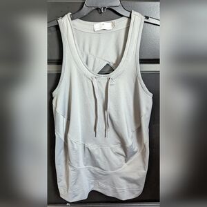 Adidas By Stella McCartney Gray Cut Out Tie Front Tank Top